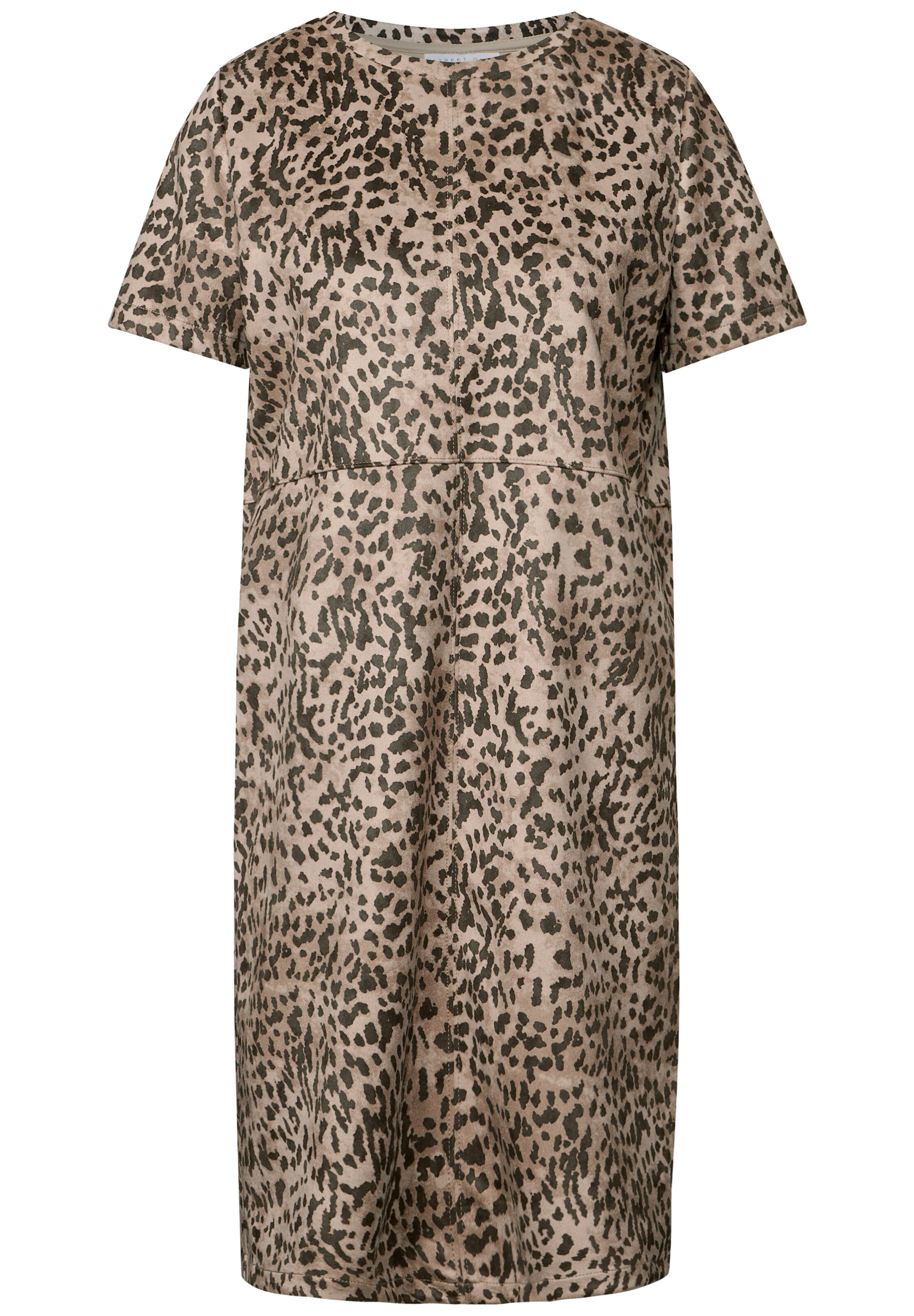 Street One Studio Velours-Kleid mit Leo-Print in Braun: Vorderseite