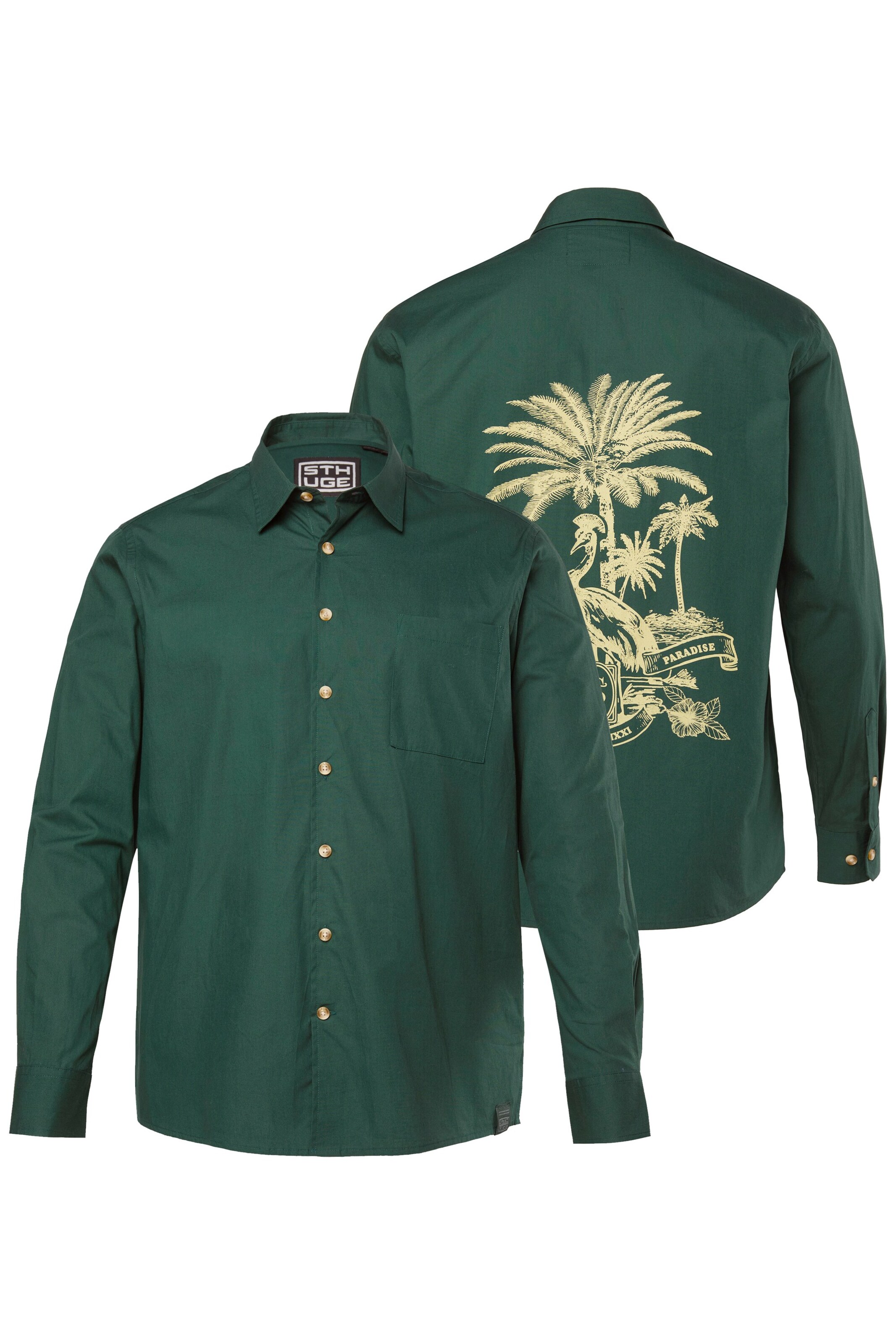 STHUGE Regular fit Button Up Shirt in Green