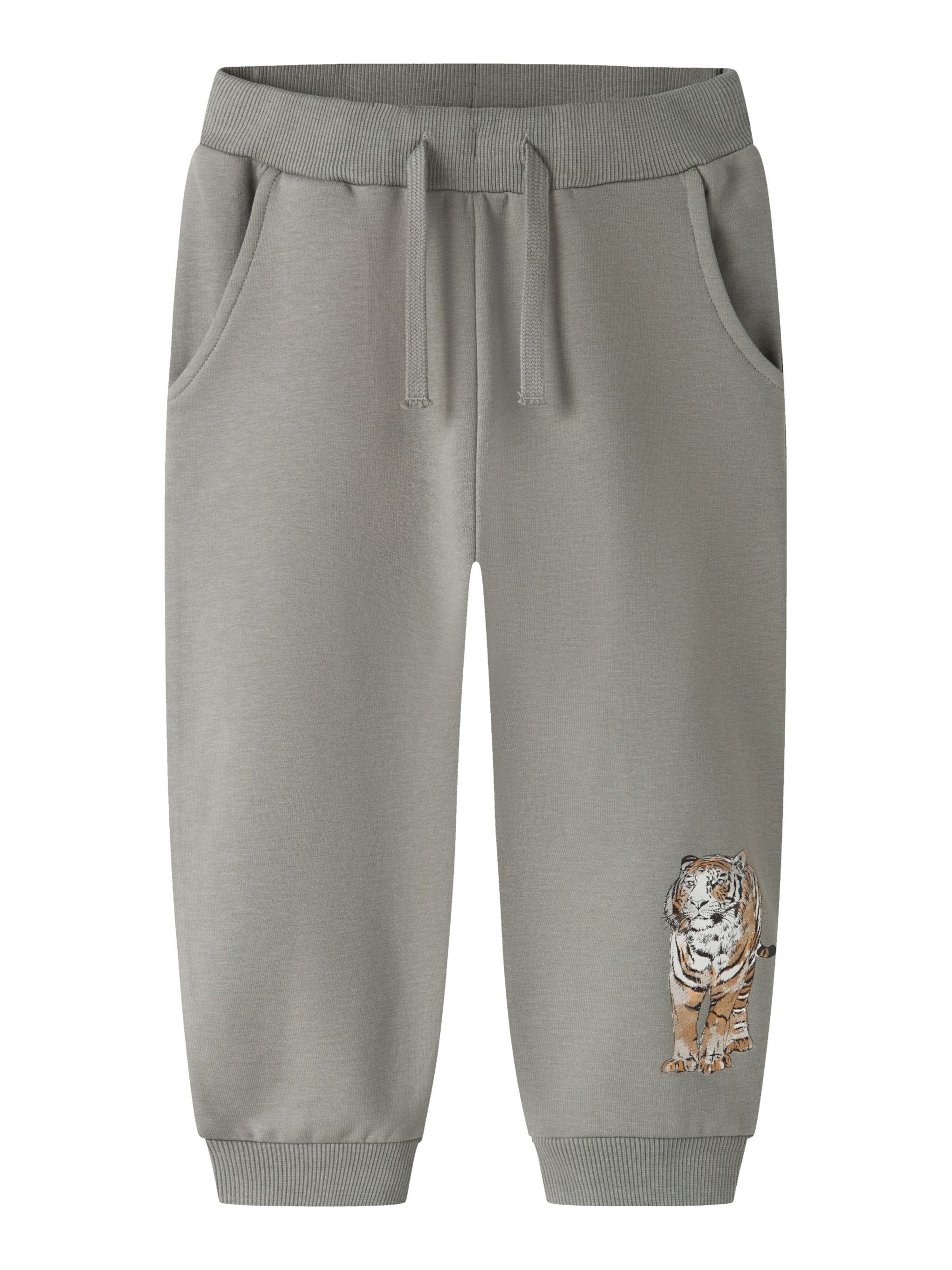 NAME IT Zwężany krój Spodnie 'NMMThorne' w kolorze szary: przód