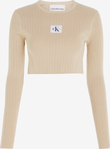 Calvin Klein Jeans Trui in Beige: voorkant