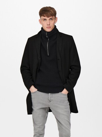 Only & Sons Regular fit Between-seasons coat 'Julian King' in Black