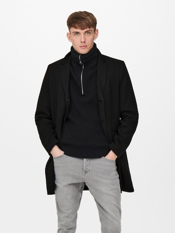 Only & Sons Regular fit Between-Seasons Coat 'Julian King' in Black