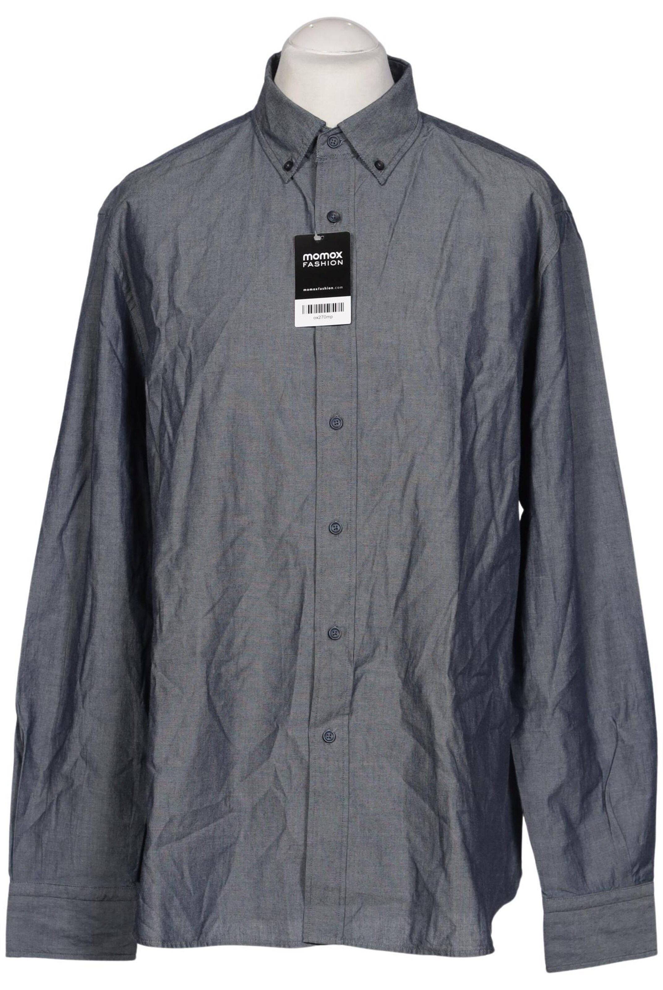 Massimo Dutti Button Up Shirt in XXL in Blue: front