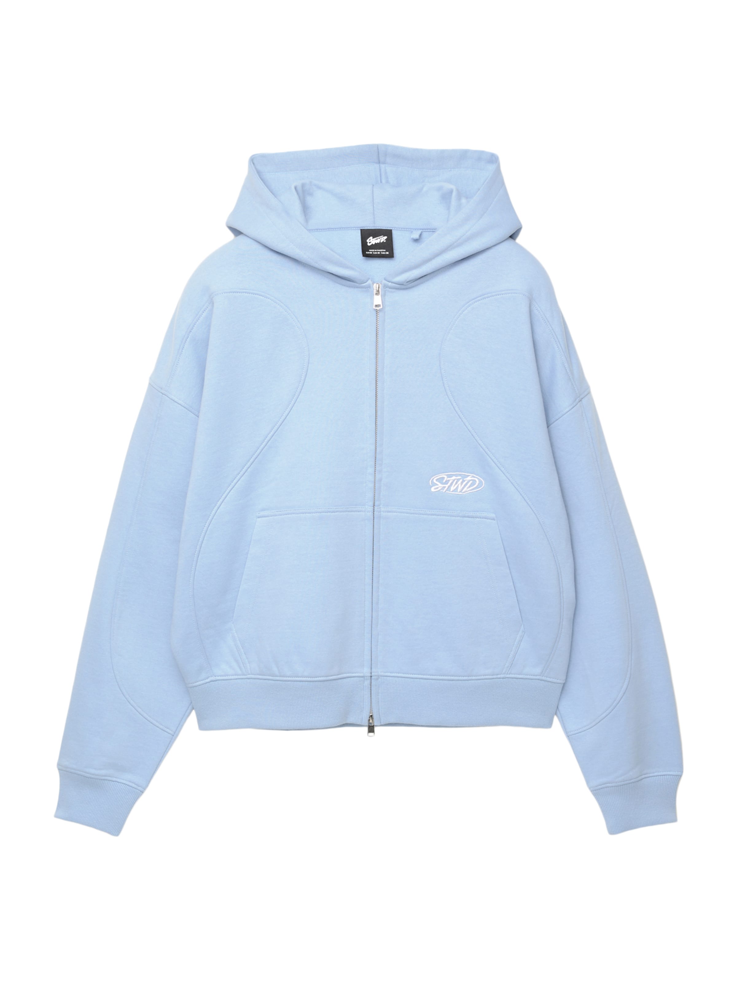 Pull&Bear Veste de survêtement 'STWD' en bleu clair, Vue avec produit