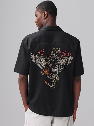 Next Regular fit Button Up Shirt in Black