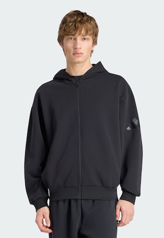 Veste de survêtement 'Soft Lux' ADIDAS SPORTSWEAR en noir : devant