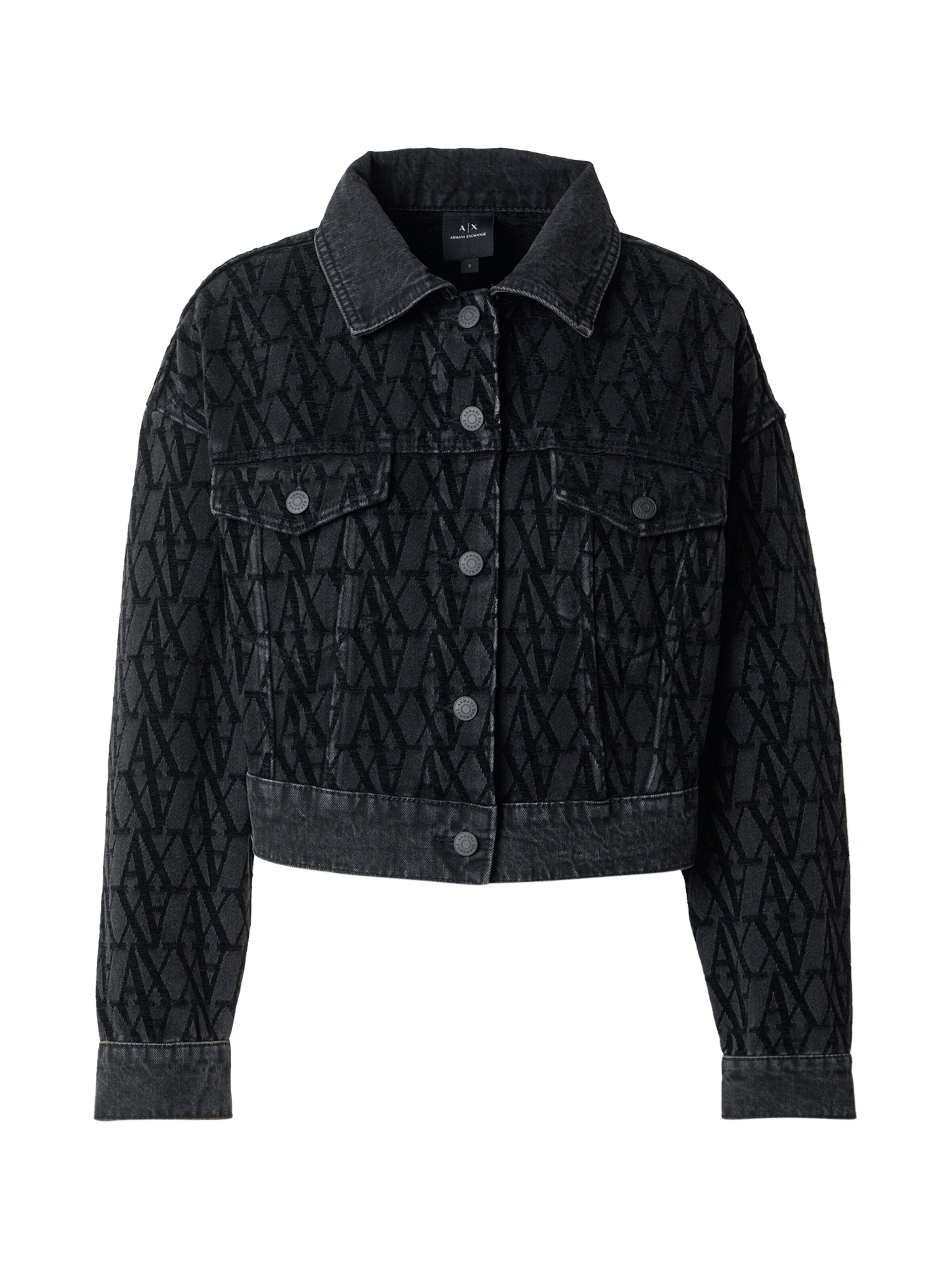melns ARMANI EXCHANGE Starpsezonu jaka: no priekšpuses