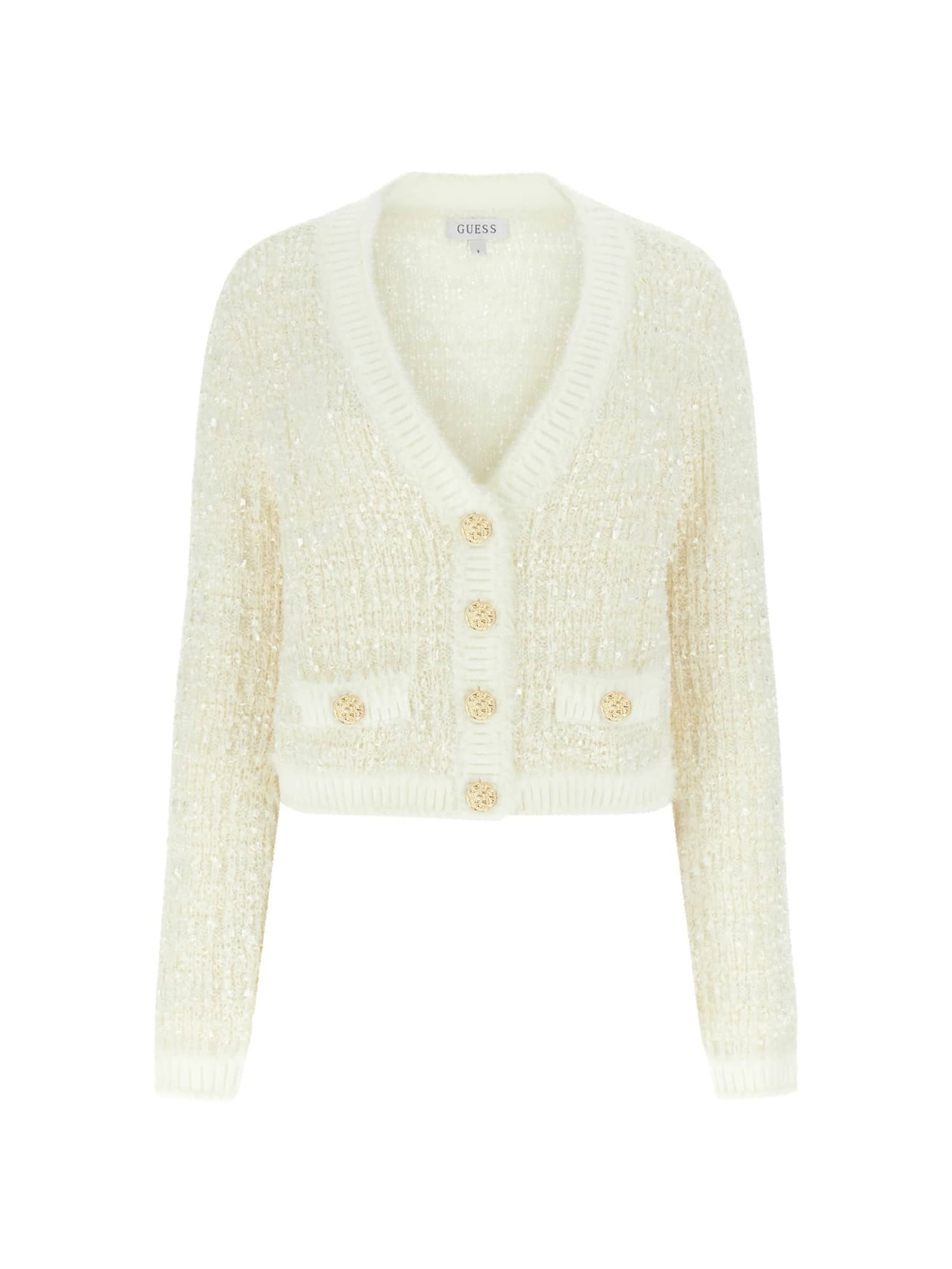 GUESS Strickjacke in Weiß: Vorderseite