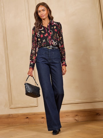 Chemisier love & roses en noir