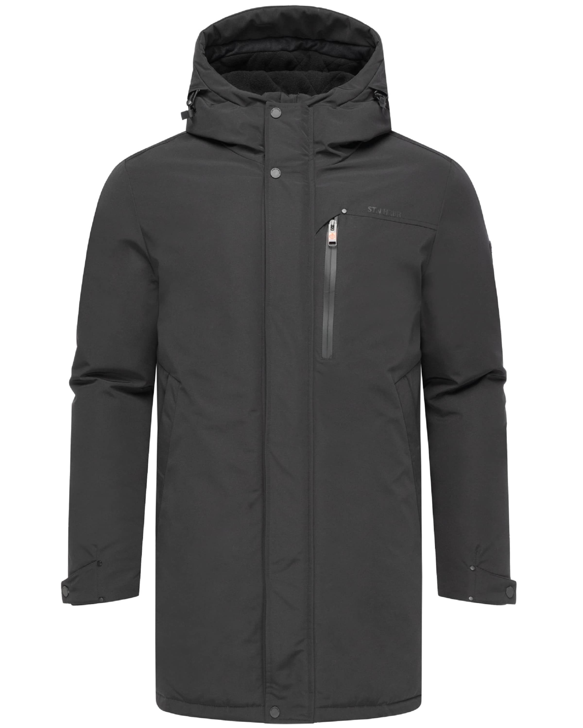 STONE HARBOUR Χειμερινό παλτό 'Phinoo XX' σε μαύρο: μπροστά