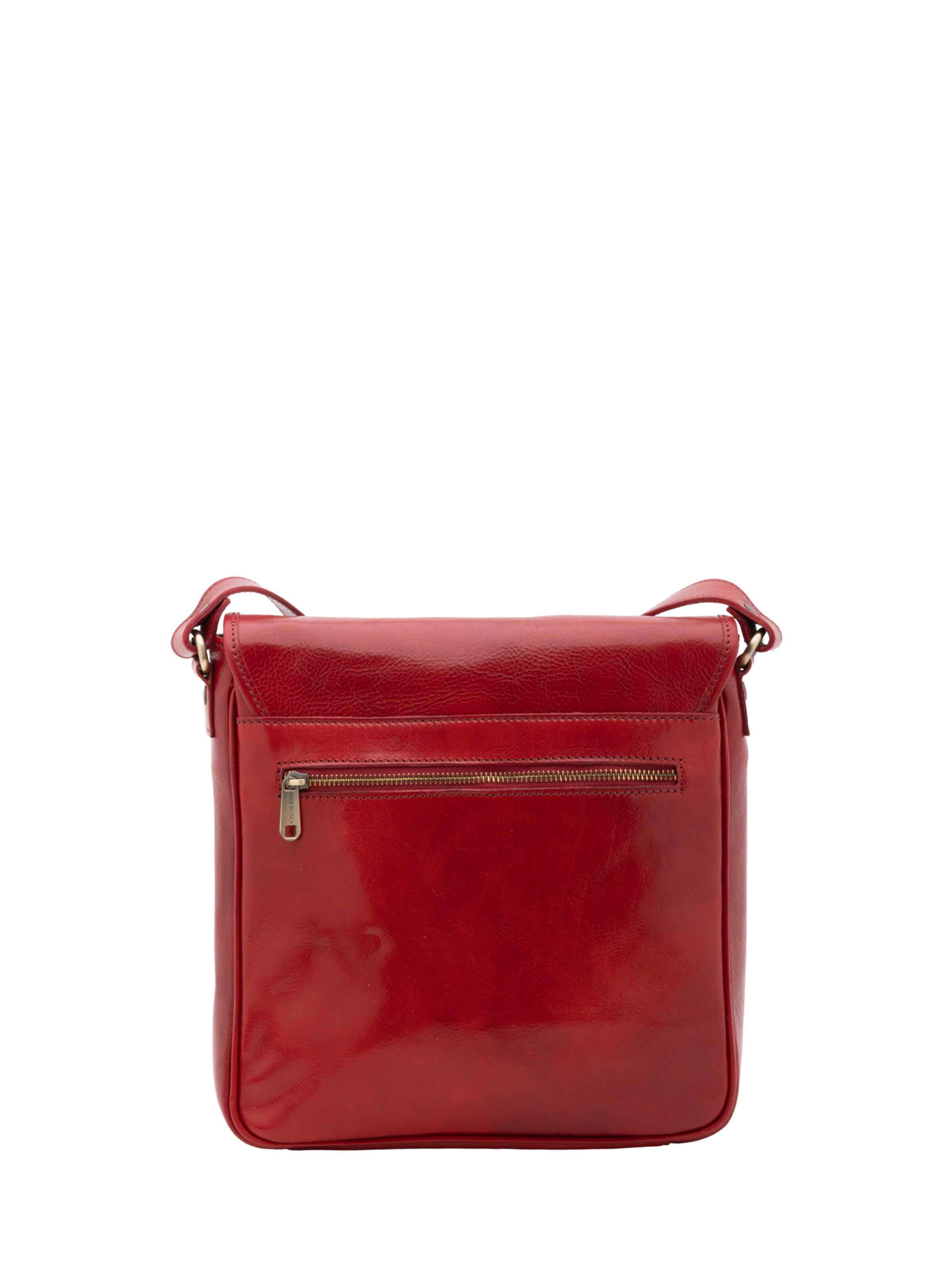 Borsa a tracolla 'Borsa a tracolla uomo vera pelle con chiusura magnetica - Made in Italy' di I Fratelli in rosso
