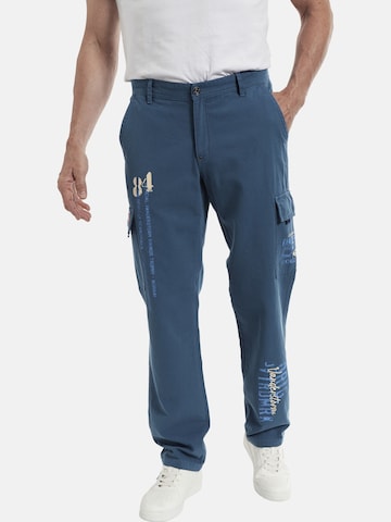 Jan Vanderstorm Regular Cargo Pants 'Macha' in Blue: front