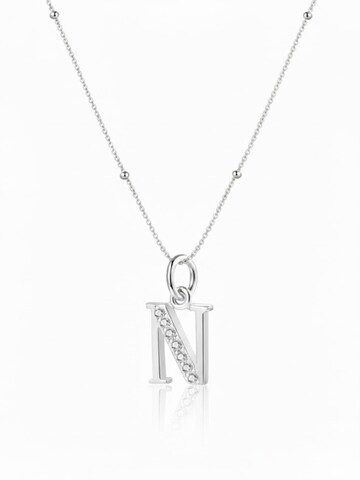 Hey Happiness - Cadena 'Letter N' en plata: frente
