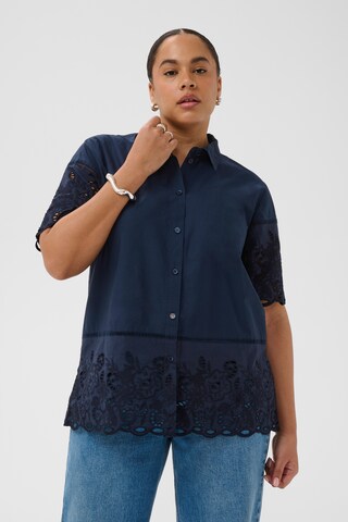 KAFFE CURVE Halenka 'KCtrudi' – modrá: přední strana