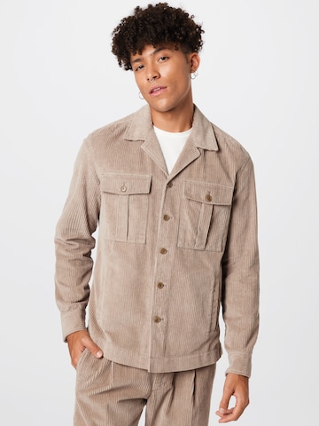 DRYKORN Regular fit Button Up Shirt 'DRYKORN x ABOUT YOU ROONIN_2' in Brown: front