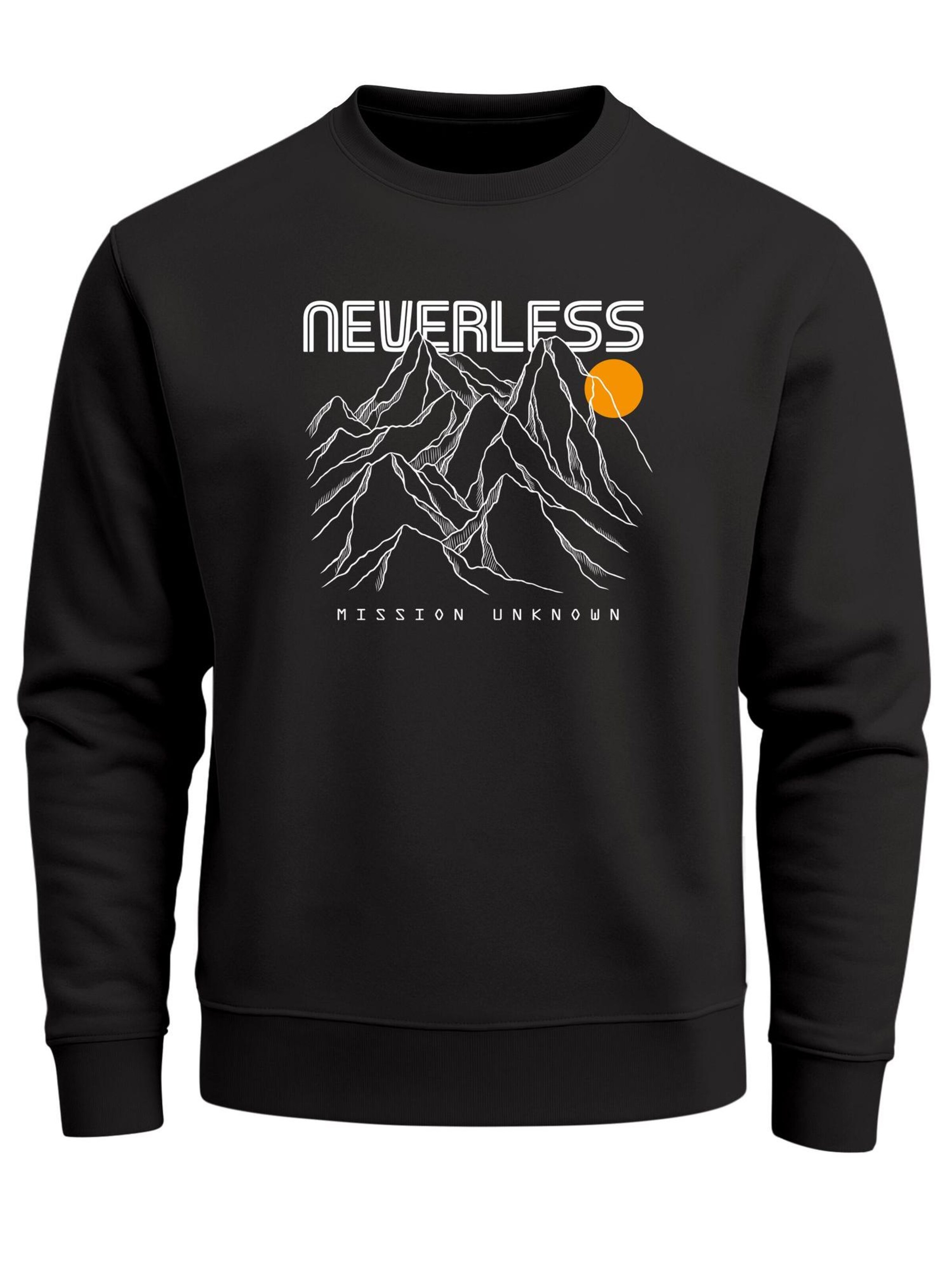 Neverless Sweatshirt 'Gebirge'‌‌‌‌‌‌‌‌‌ in Schwarz: Vorderseite