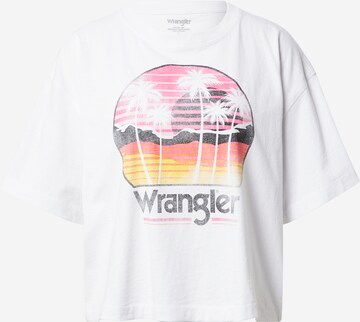 WRANGLER T-shirt 'BOXY' i vit: framsida