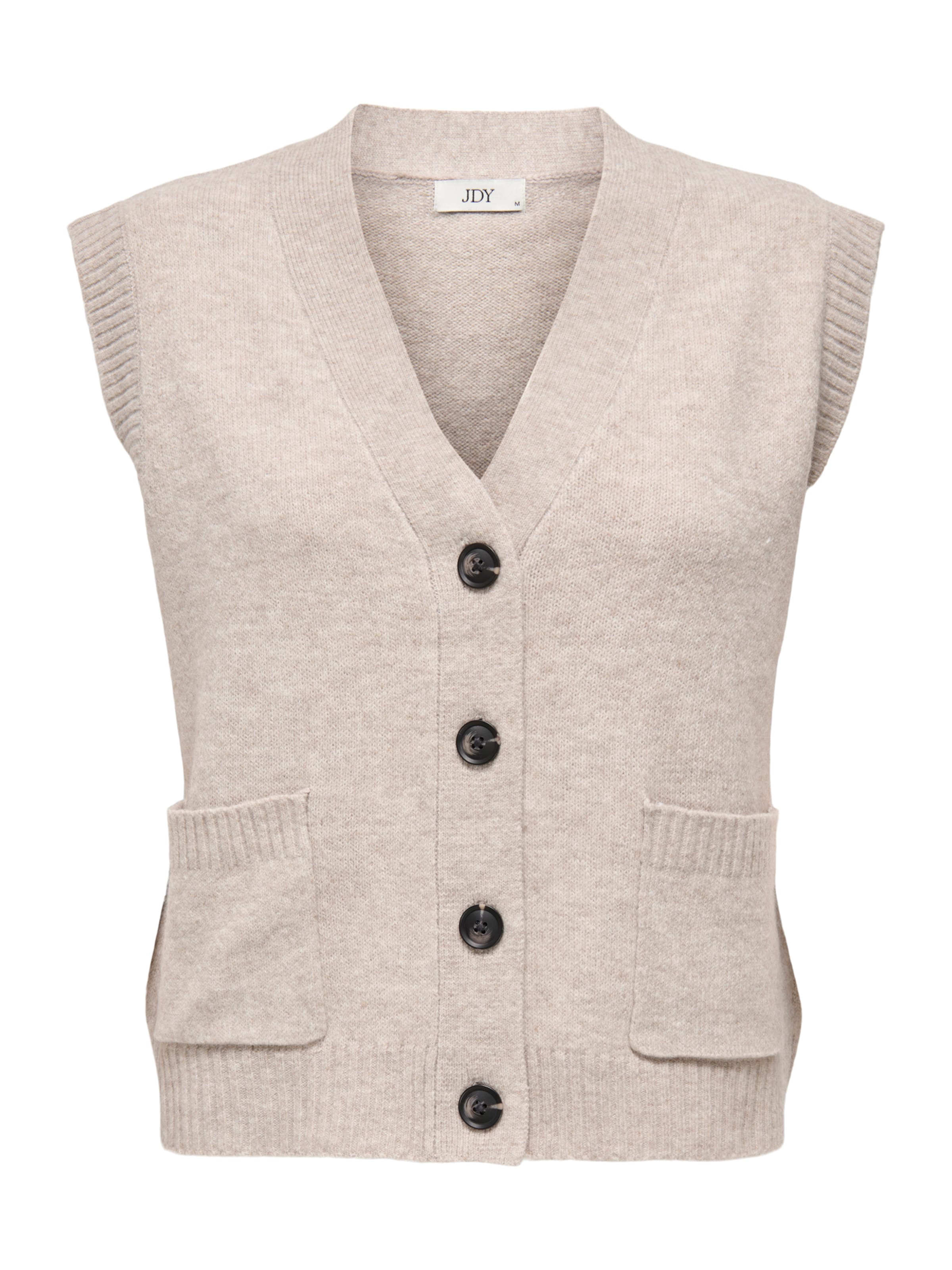 JDY Knitted Vest 'JDYSUPER' in Grey: front
