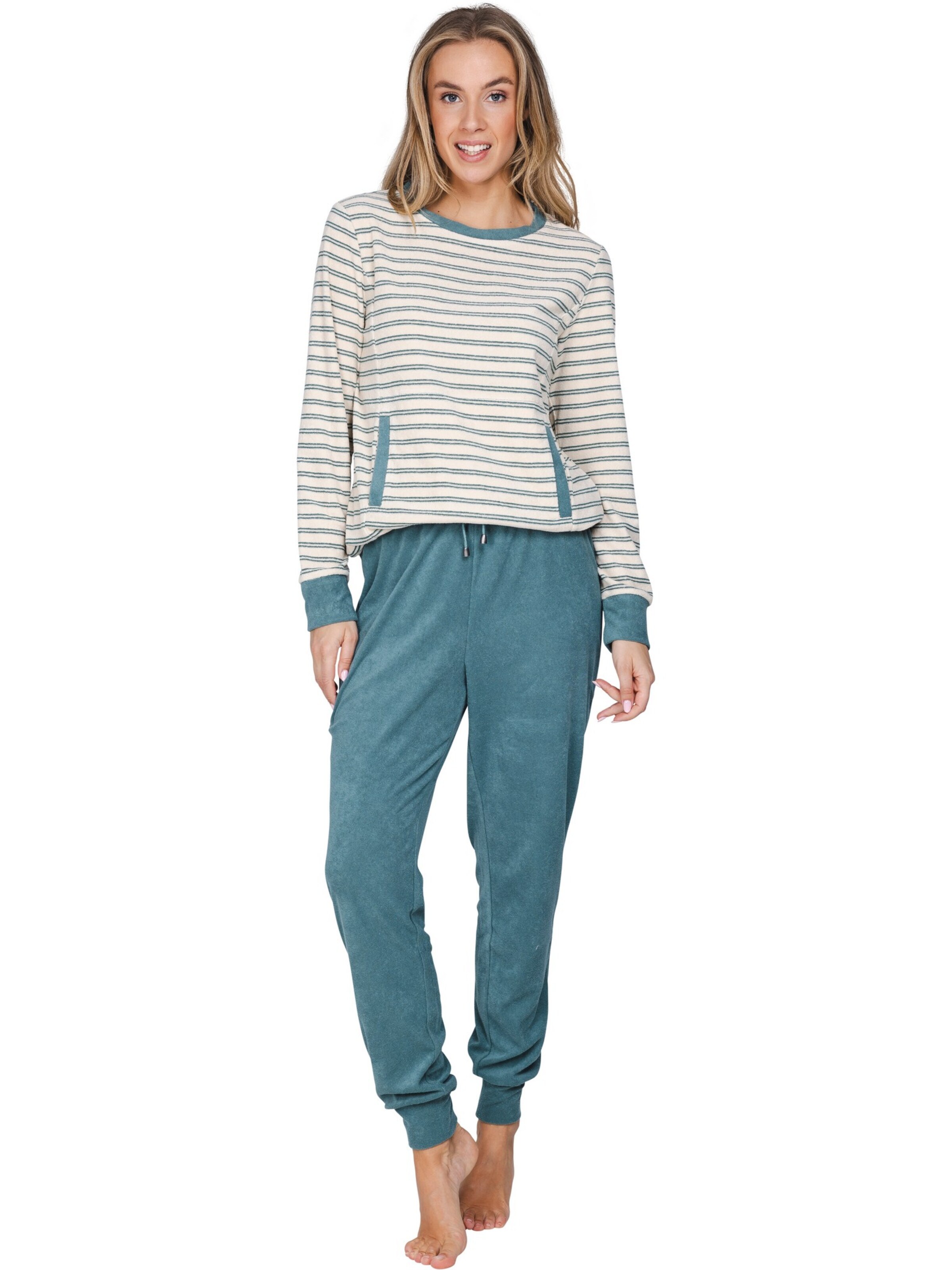 Pastunette Pajama 'Nordic Leaf' in Beige