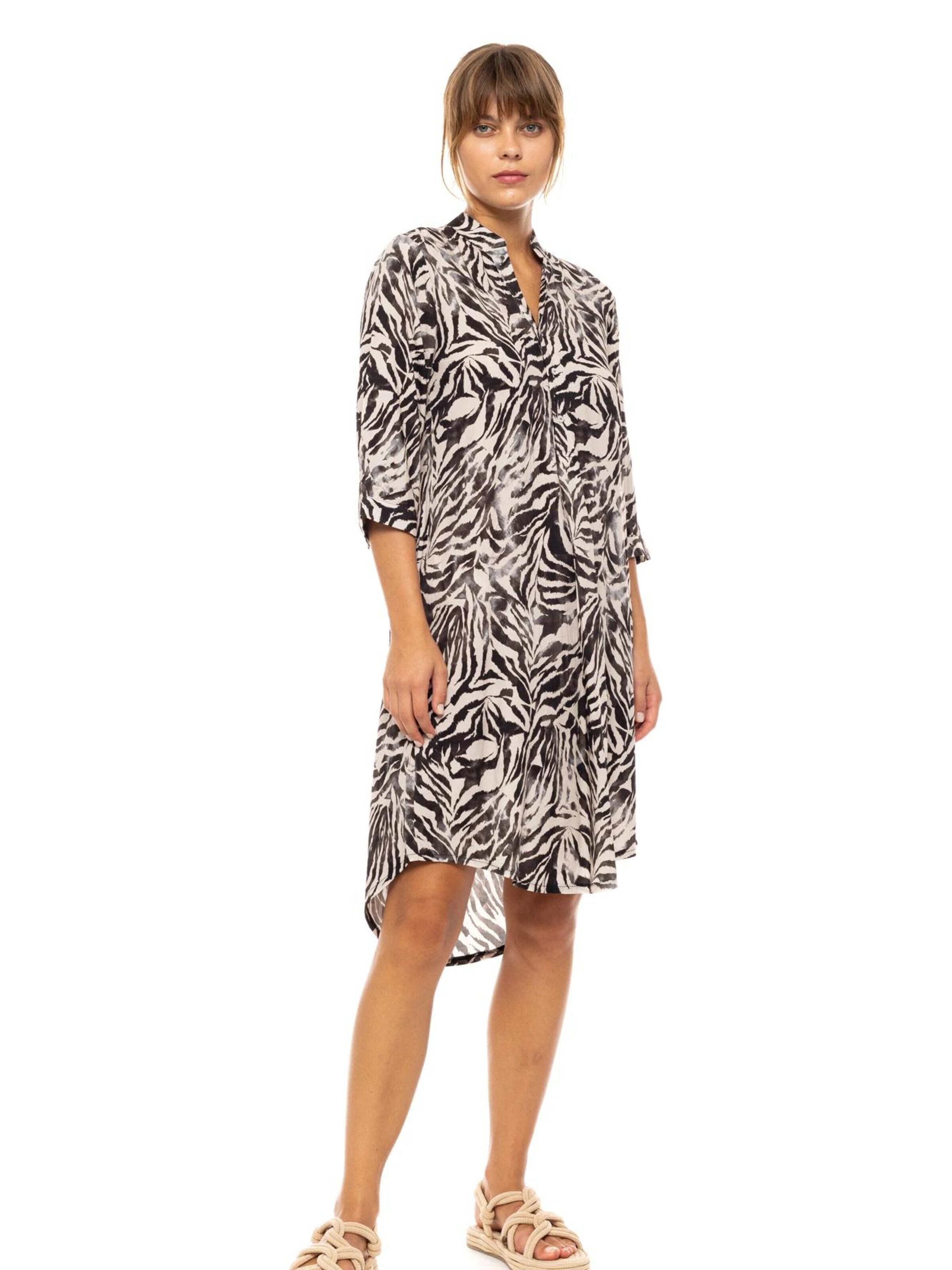 Pink Label Καλοκαιρινό φόρεμα 'BEACHWEAR BLACK LEOPARD' σε μαύρο