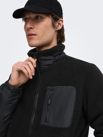 Only & Sons Fleece jacket 'ONSTYRO' in Black