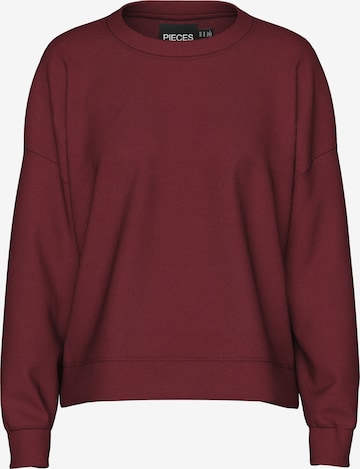 Sweat-shirt 'PCChilli' PIECES en rouge : devant