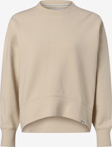 Calvin Klein Jeans Sweatshirt in Beige: voorkant