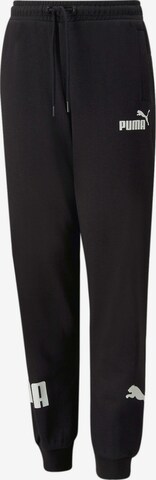 PUMA Tapered Pants 'POWER' in Black: front