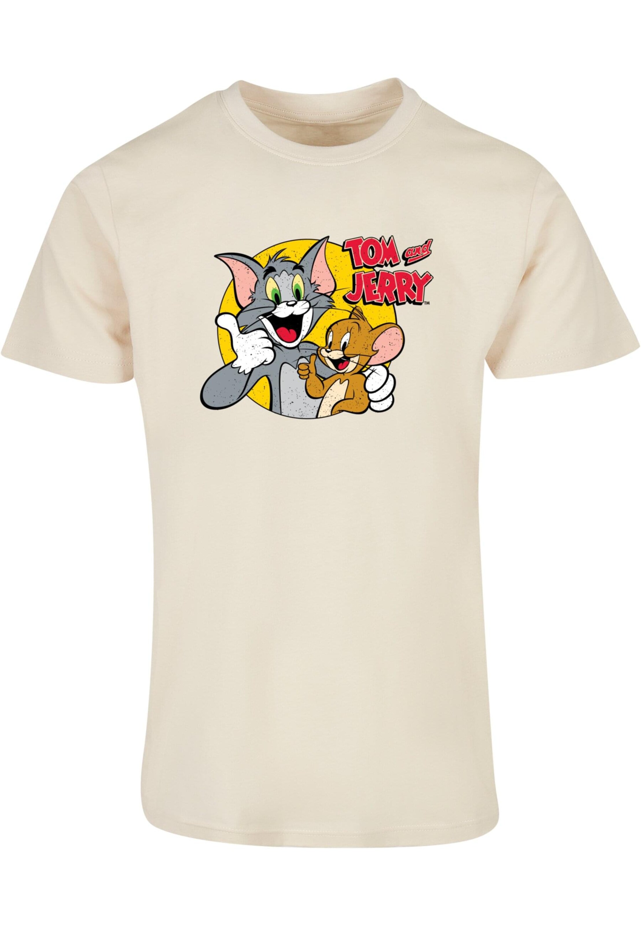 T-Shirt 'Tom and Jerry - Thumbs up' ABSOLUTE CULT en beige : devant