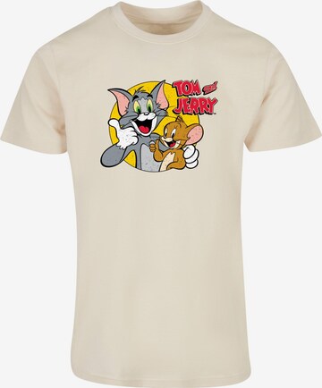 ABSOLUTE CULT T-Shirt 'Tom and Jerry - Thumbs up' in Beige: predná strana