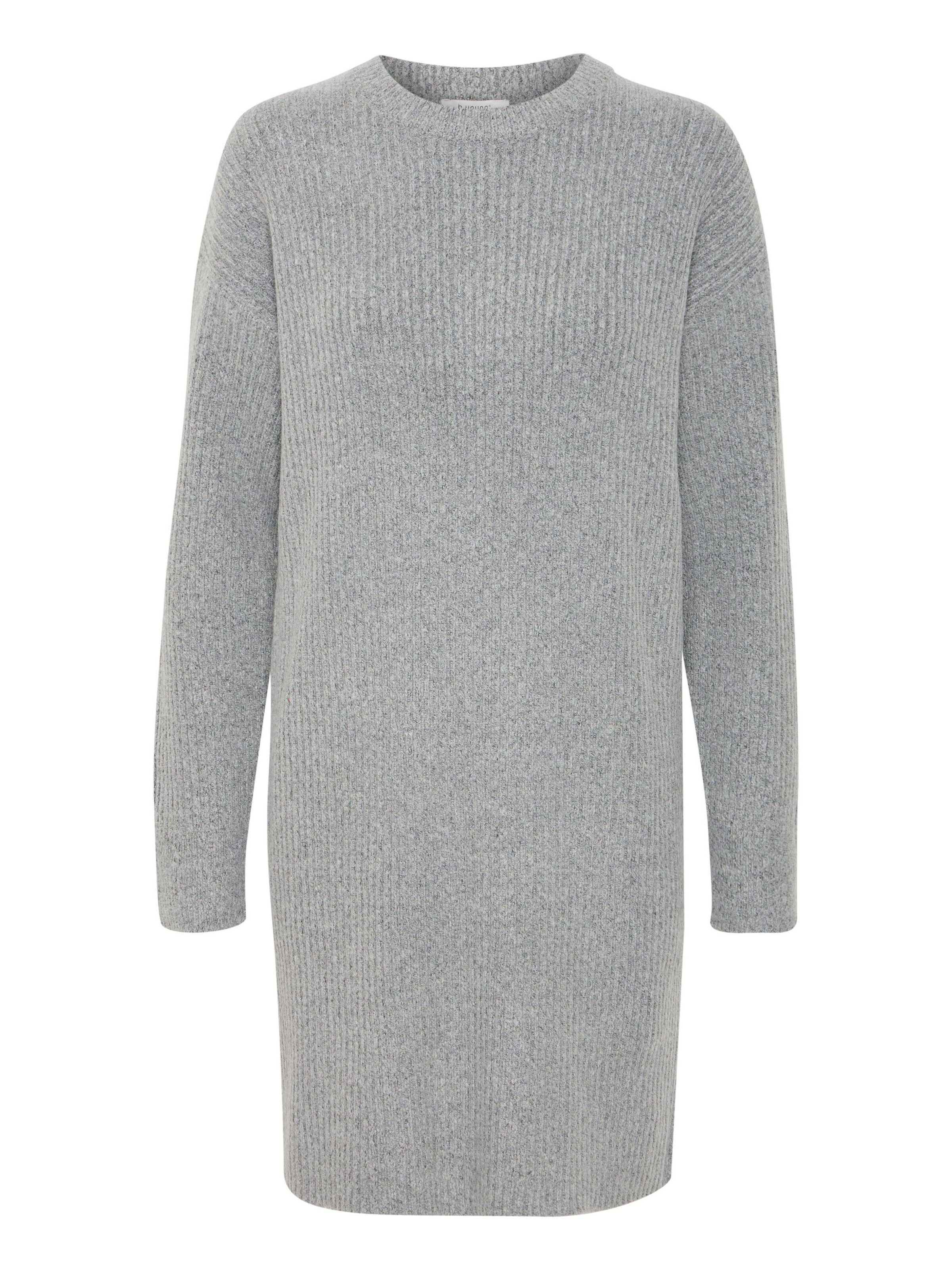 b.young Gebreide jurk 'Byonema' in Grijs: voorkant