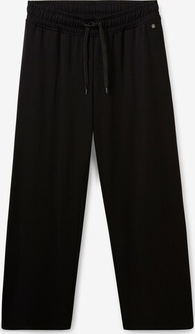 SHEEGO Wide leg Workout Pants in Black: front