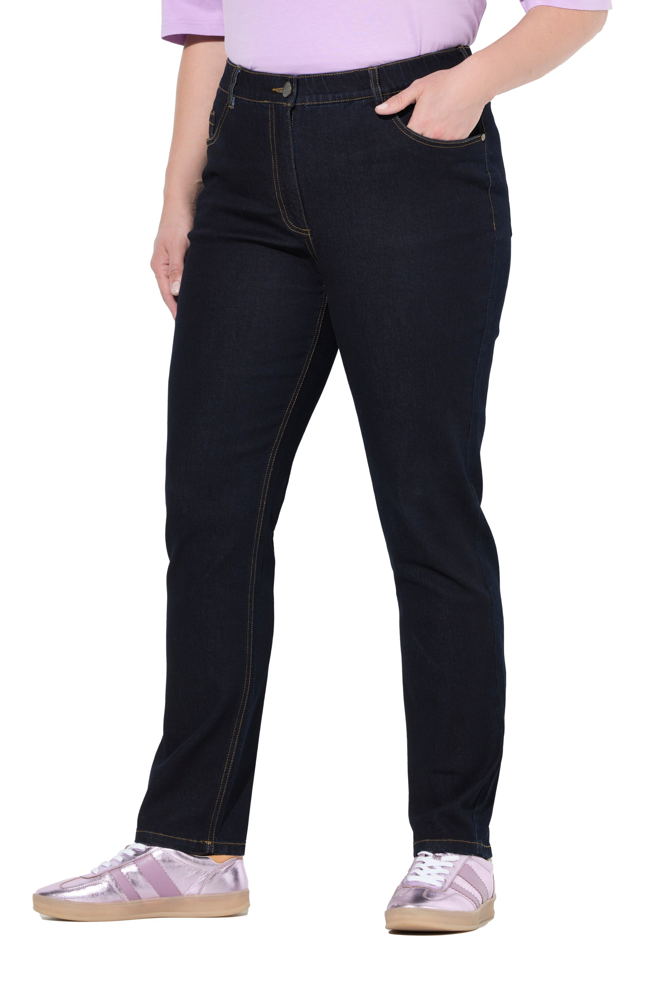 Ulla Popken Regular Jeans in Schwarz: Vorderseite