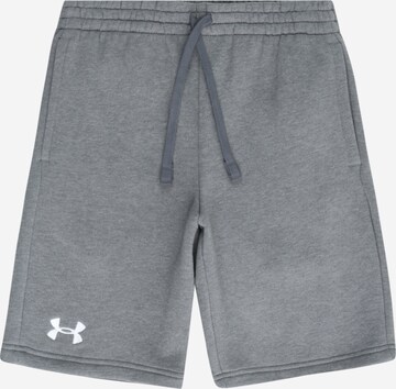 UNDER ARMOUR Regular Workout Pants 'Rival' in Grey: front