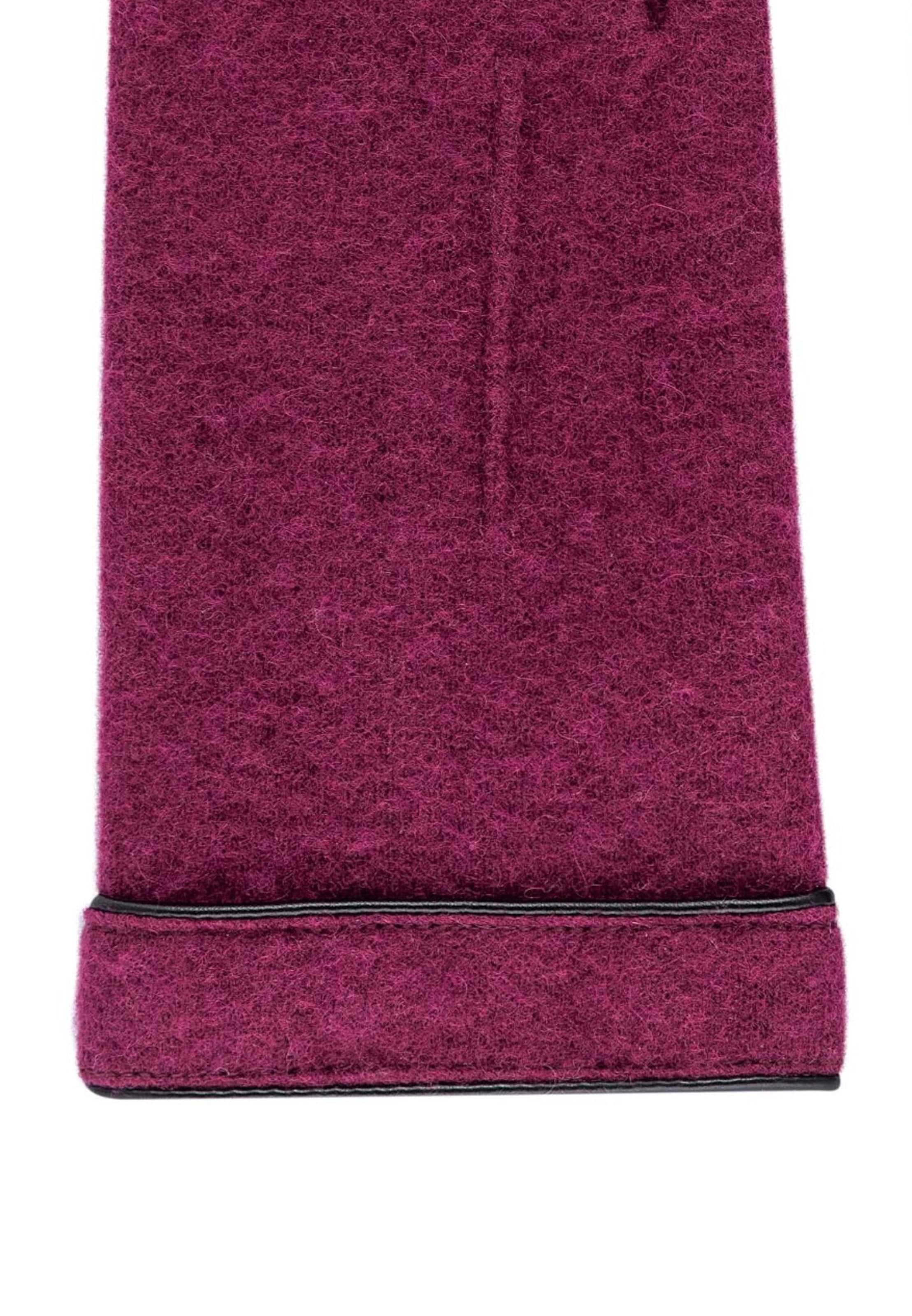 Roeckl Strickhandschuhe 'LEATHER PIPING TOUCH' in Lila