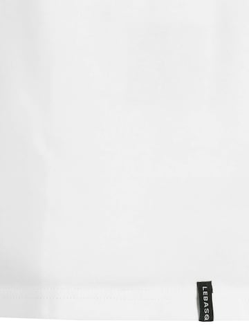 LEBASQ Shirt 'Davis V Neck Long Fit' in Wit