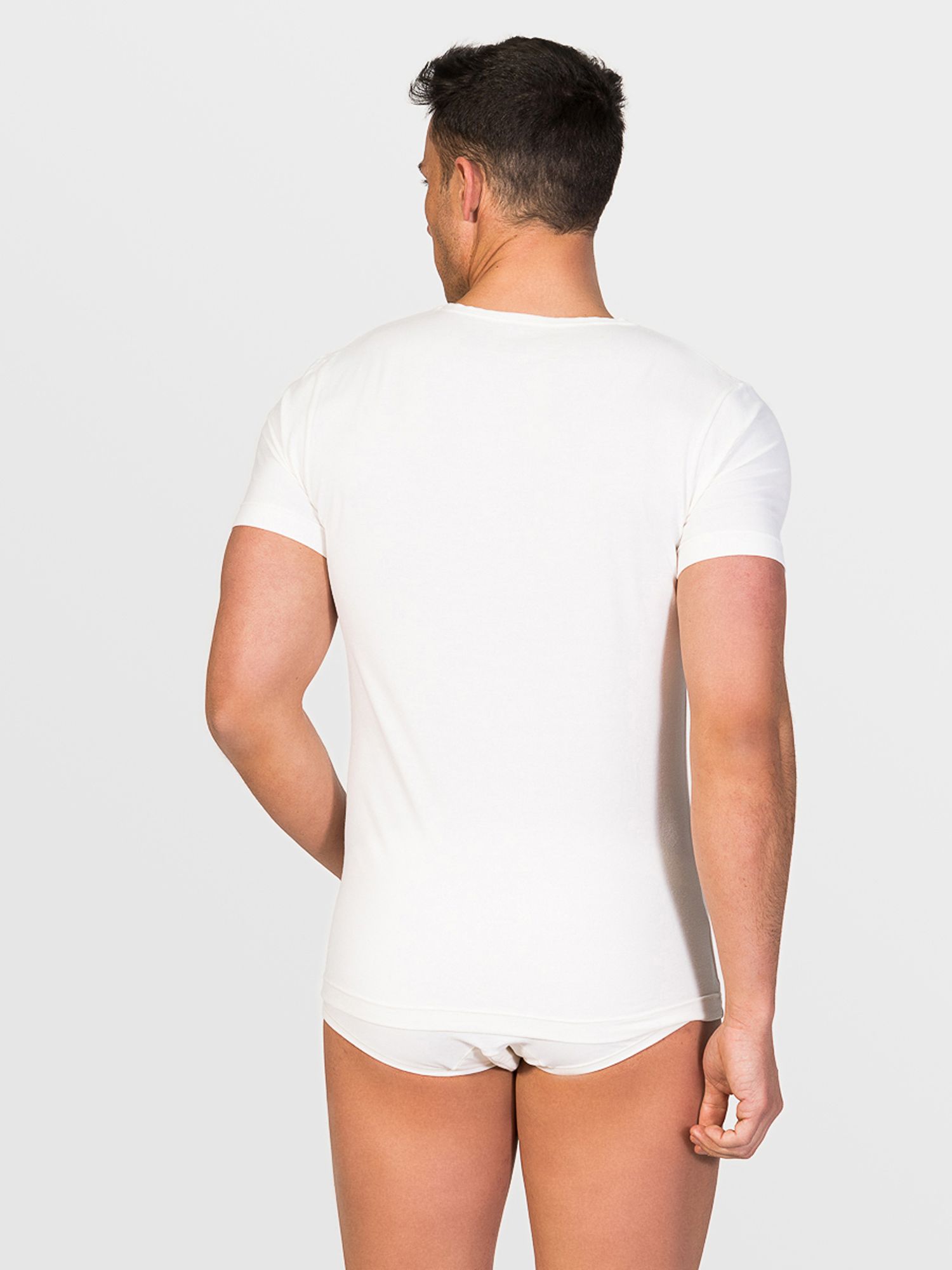 zd ZERO DEFECTS Undershirt 'Crew-Neck T-shirt Soya Yarn' in White