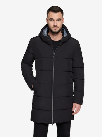 VOICE Outdoorjacke mit Kapuze in Schwarz: Vorderseite