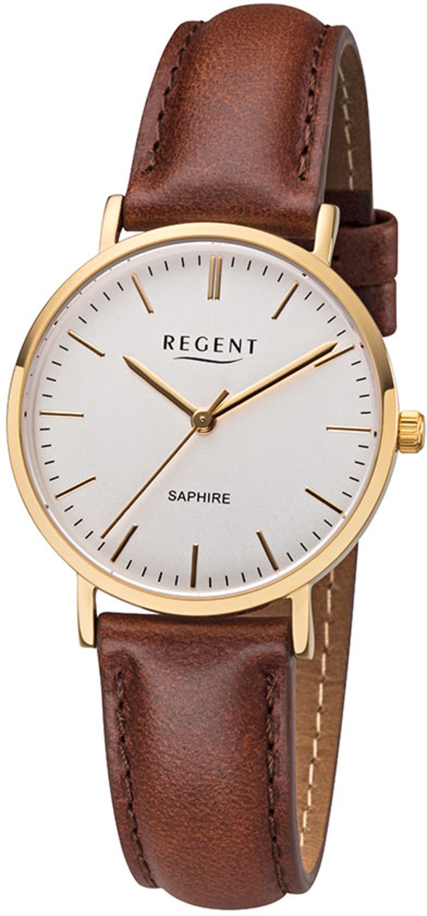 REGENT Analog Watch in Brown: front