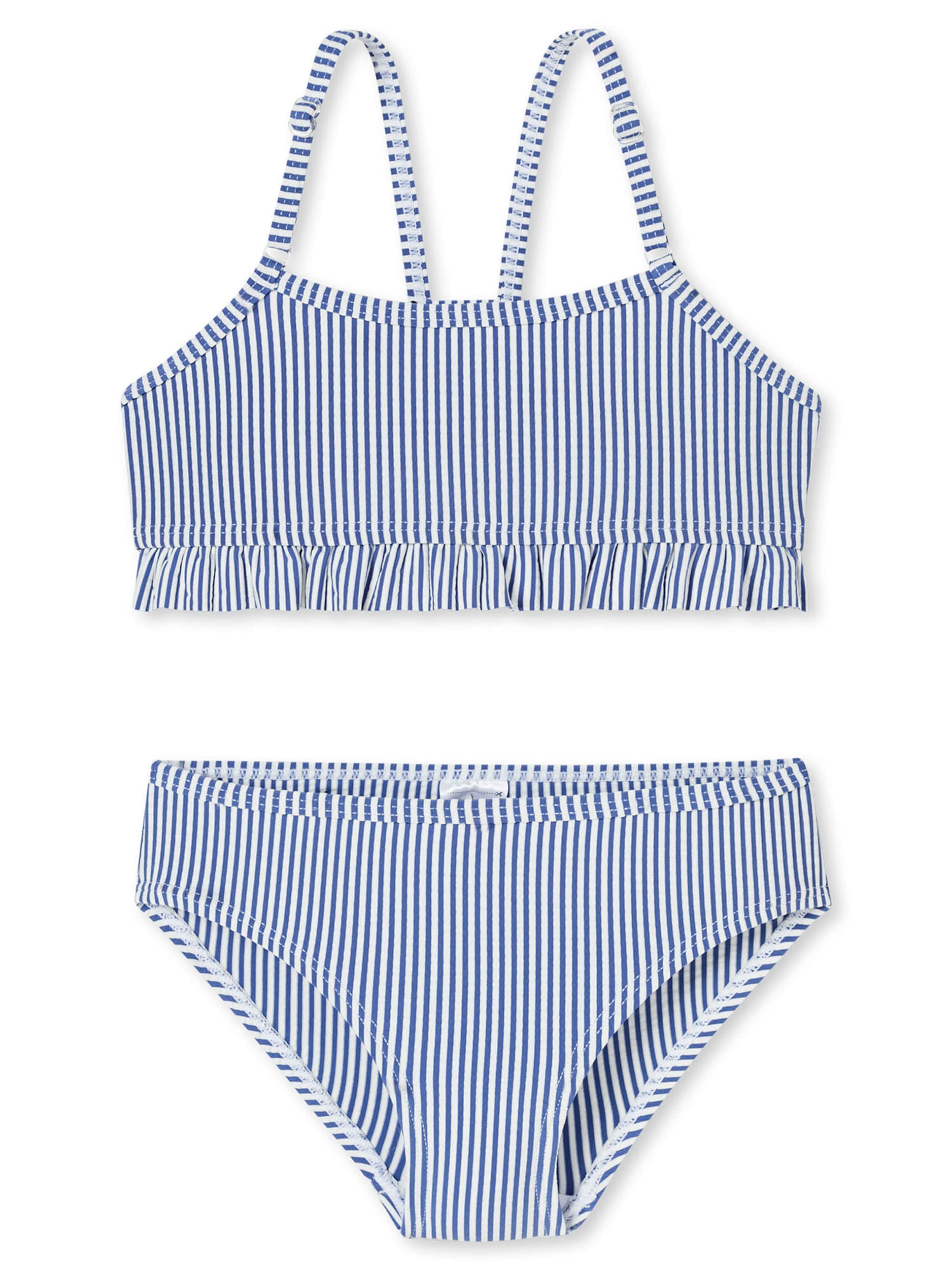 SCHIESSER Bustier Bikini ' Aqua Kids ' in Blauw: voorkant