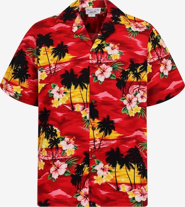 Pacific Legend Regular fit Button Up Shirt 'Rosa Blüte' in Red: front