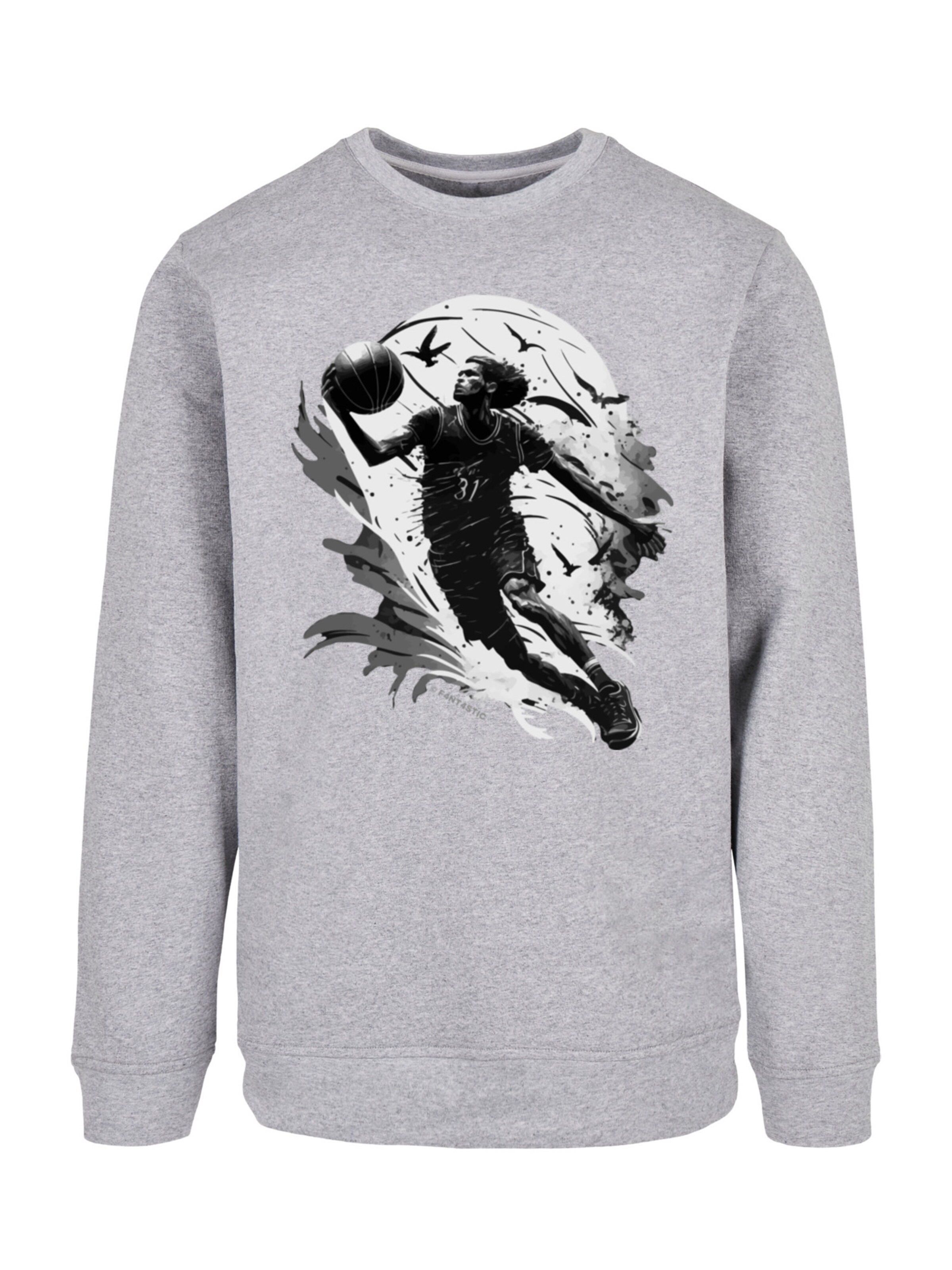 Sweat-shirt 'Basketball Spieler' F4NT4STIC en gris : devant