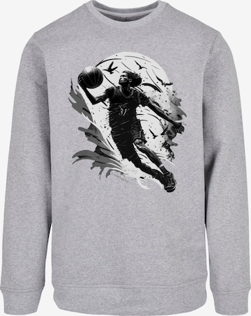 F4NT4STIC Sweatshirt 'Basketball Spieler' in Grey: front