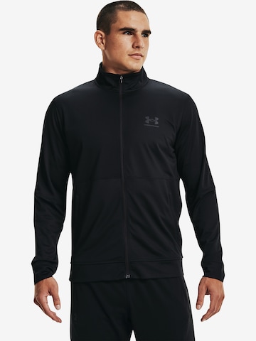 UNDER ARMOUR Athletic Zip-Up Hoodie in Black: front