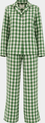 žalia AmourLinen Pižama 'Nightly': priekis