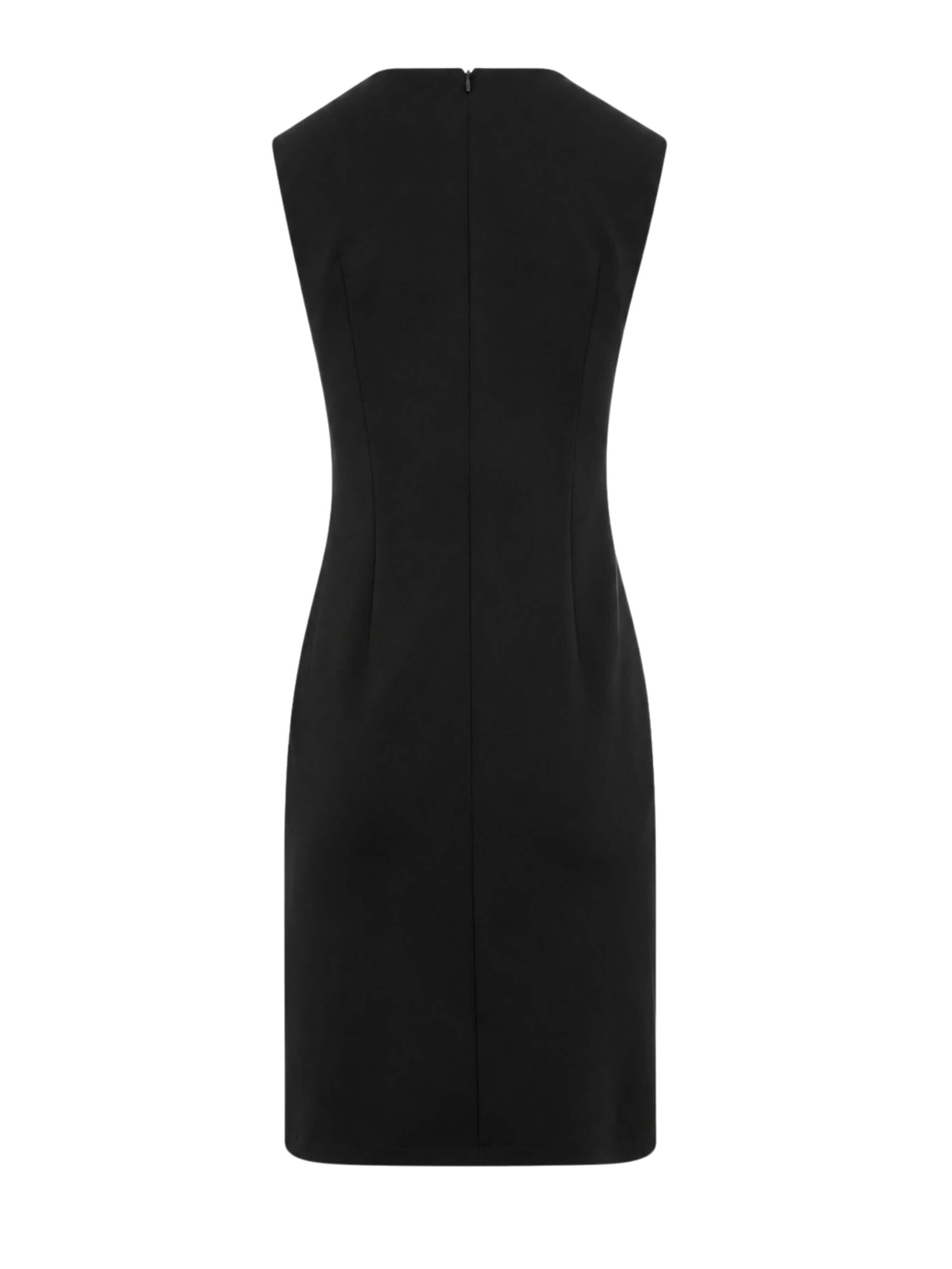 Fracomina Klänning 'Sheath Dress with Animal Print Inserts' i svart