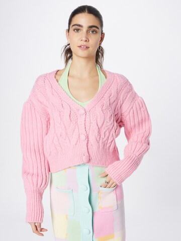 River Island Strikkejakke i rosa: forside