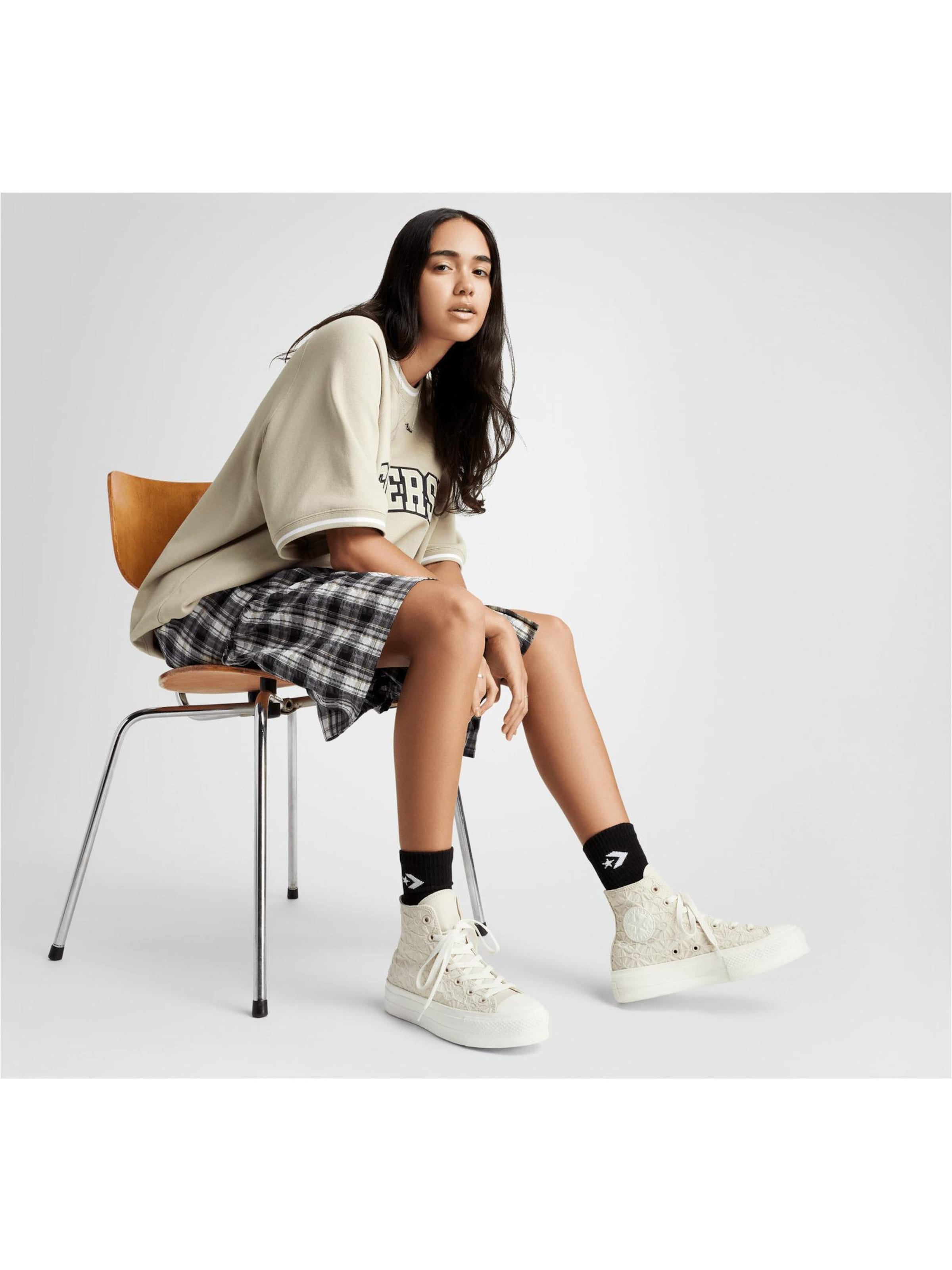 Sneaker bassa 'Converse Chuck Taylor All Star Lift Platform Textured Material' di CONVERSE in beige