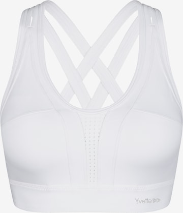 Yvette Sports Bra in White: front
