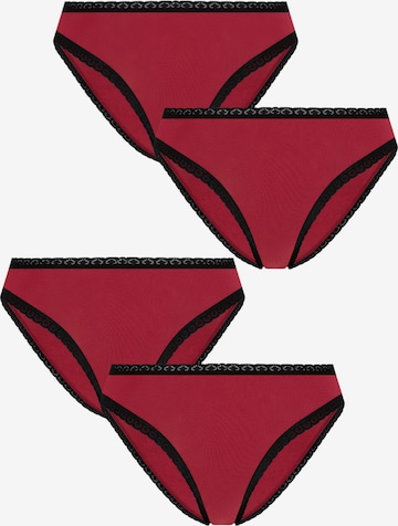Albero Natur Panty 'Bio-Baumwoll-Slip mit Spitze – 4er Pack' in Red: front